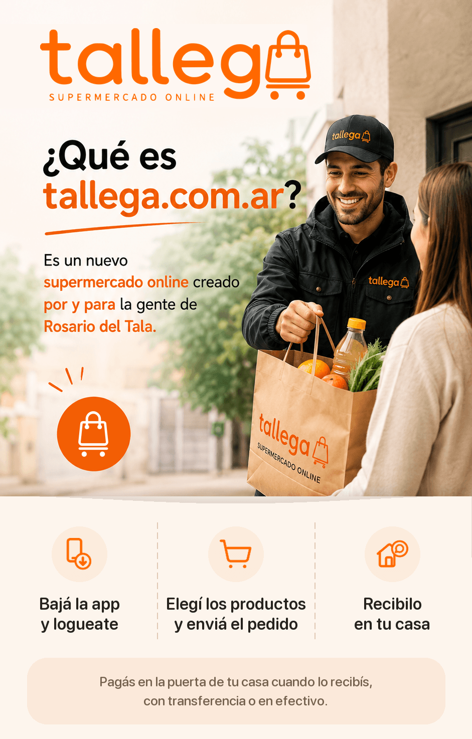 ¿Qué es tallega.com.ar? Es un nuevo supermercado online creado por y para la gente de Rosario del Tala.